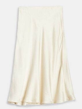 🤍 Theory Side Ruched Satin Skirt – Lemongrass – New With Tags